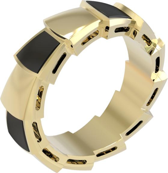 Кольцо из лимонного золота c ониксом