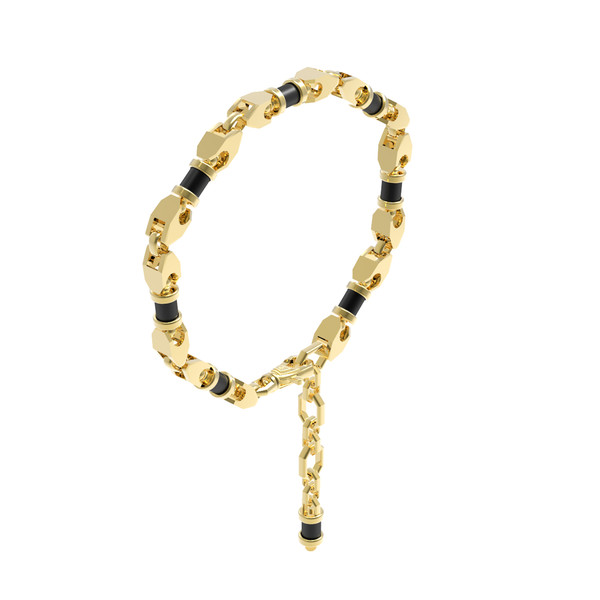Браслет из лимонного золота c ониксом