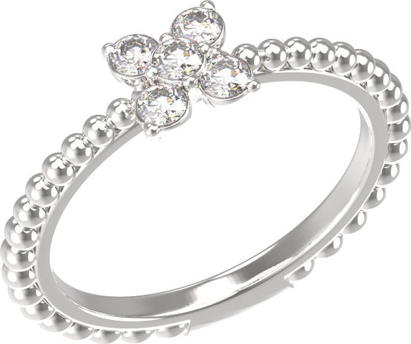 Кольцо из белого золота c бриллиантами