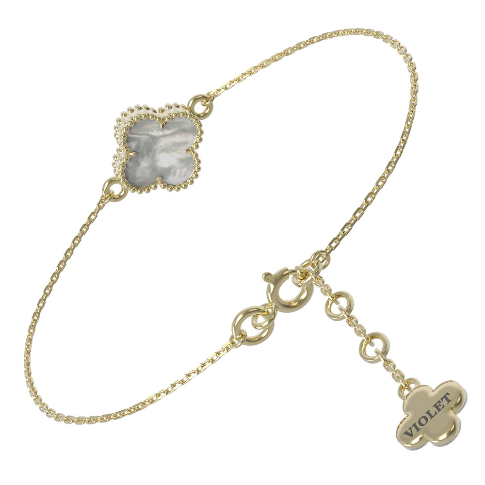 Браслет из лимонного золота c перламутром