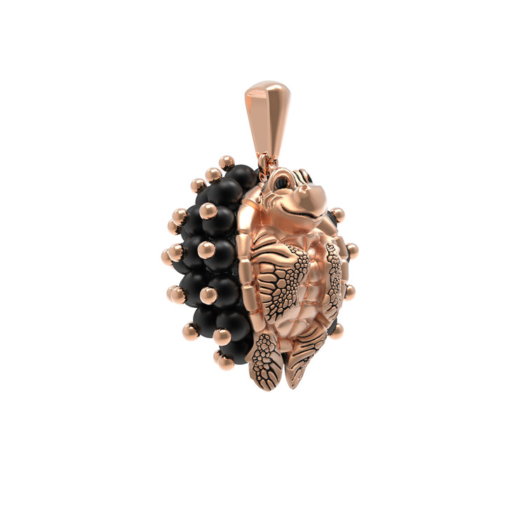 Подвеска из золота c эмаль и ониксом