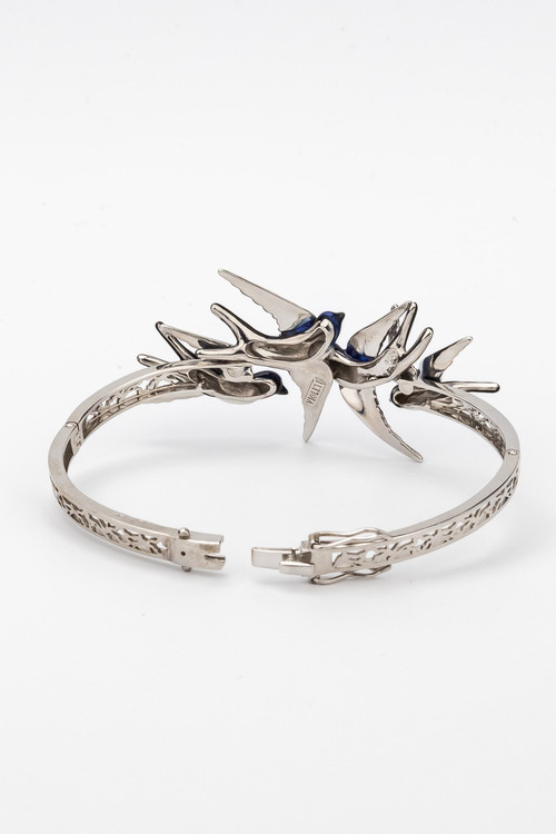 Браслет из белого золота c эмалью