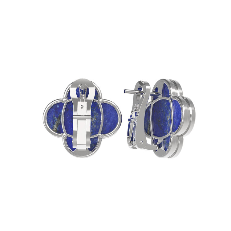 Серьги из белого золота c лазуритом