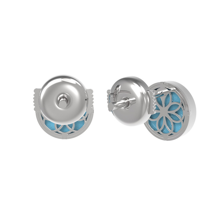 Серьги из белого золота c бирюзой