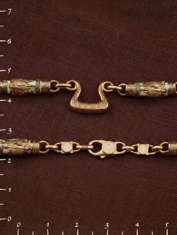 Цепь из золота c эмалью и бивнем мамонта