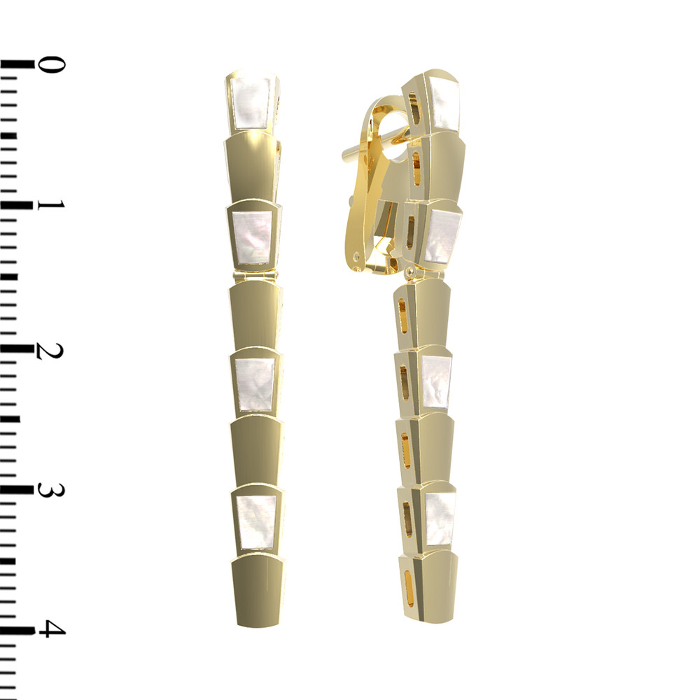 Серьги из лимонного золота c перламутром