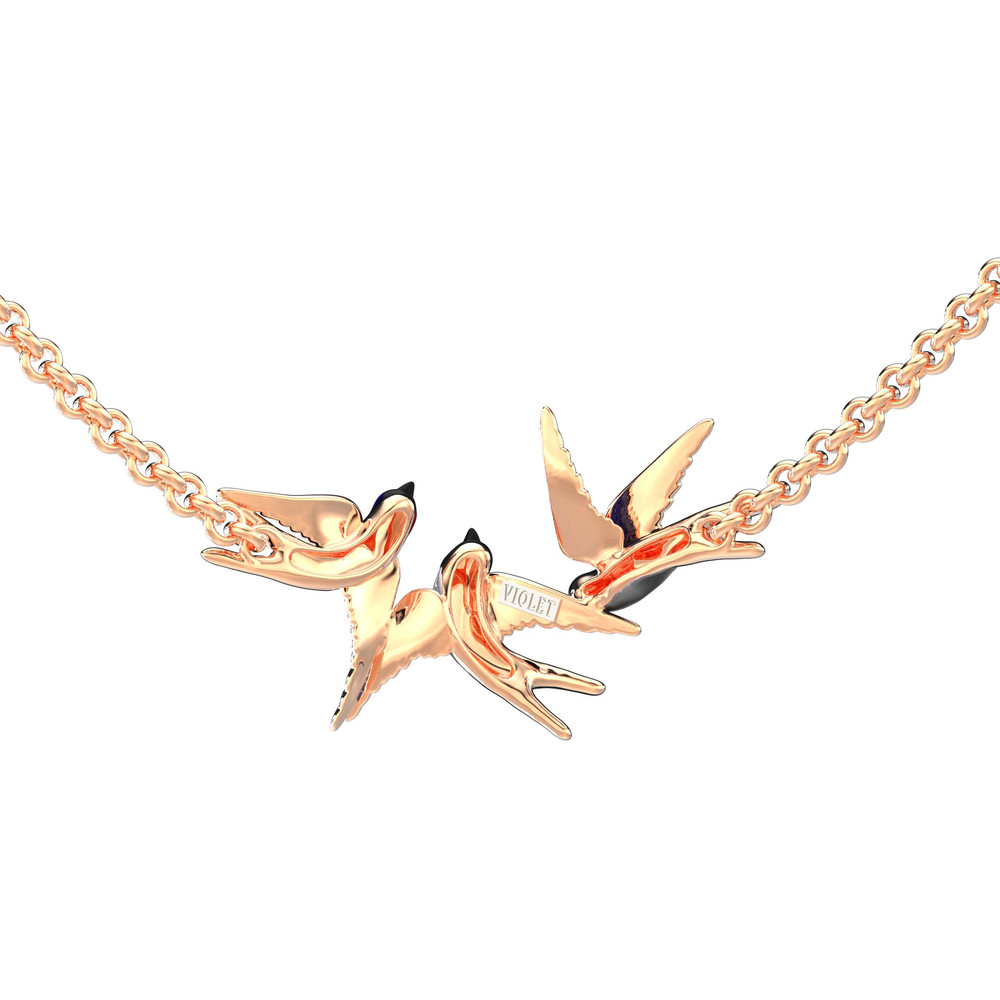 Колье из золота c эмалью