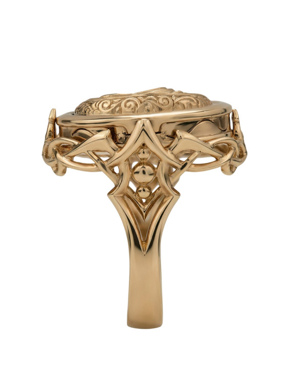 Кольцо из золота c бирюзой и лазуритом