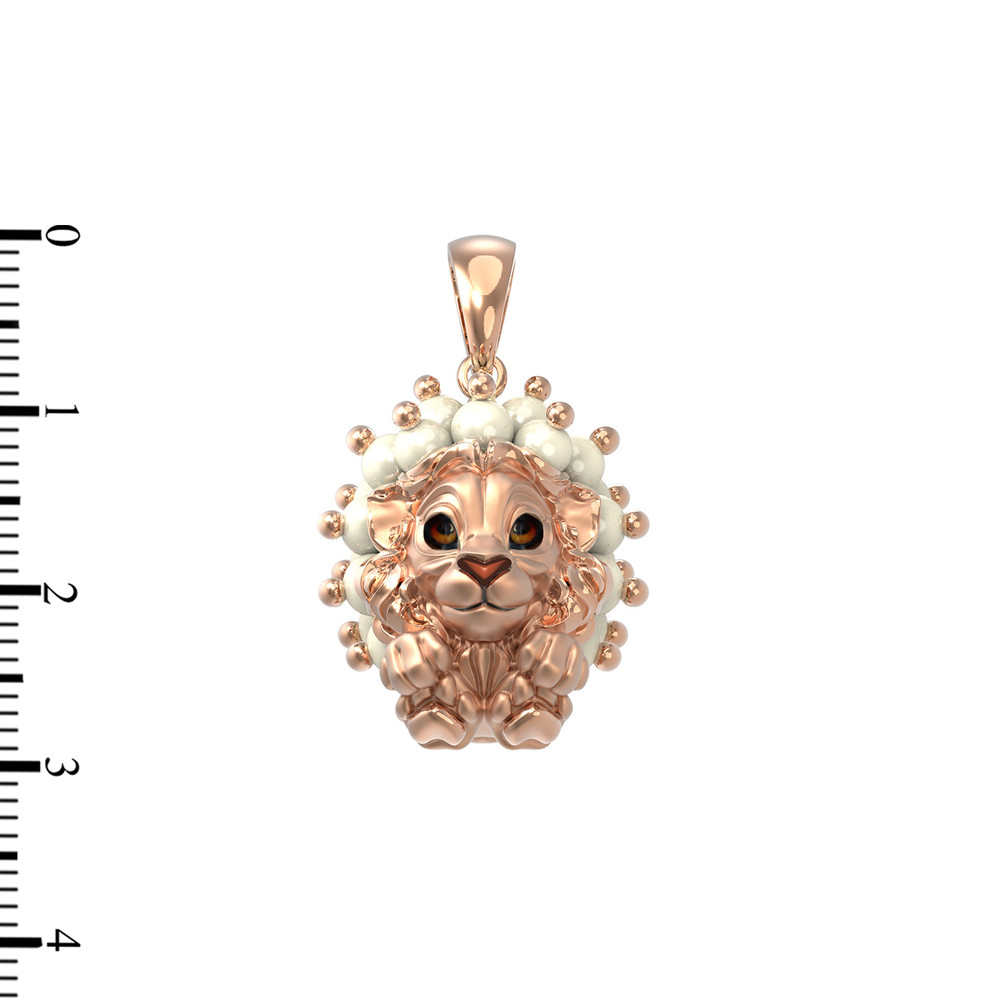 Подвеска из золота c эмаль и жемчугом