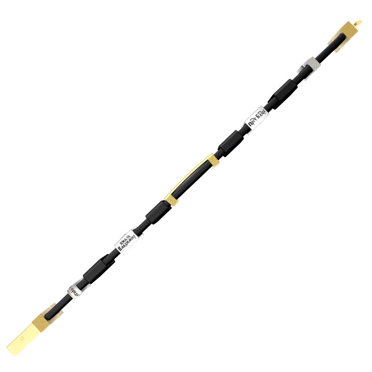 Браслет из лимонного золота c кожаным шнурком