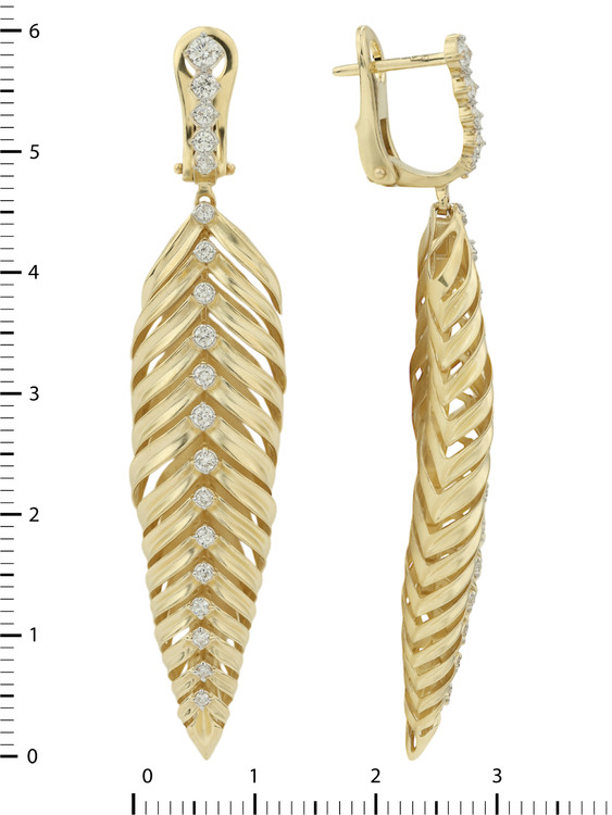 Серьги из лимонного золота c бриллиантами