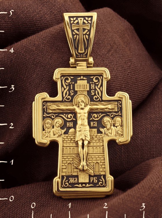 Крест из лимонного золота