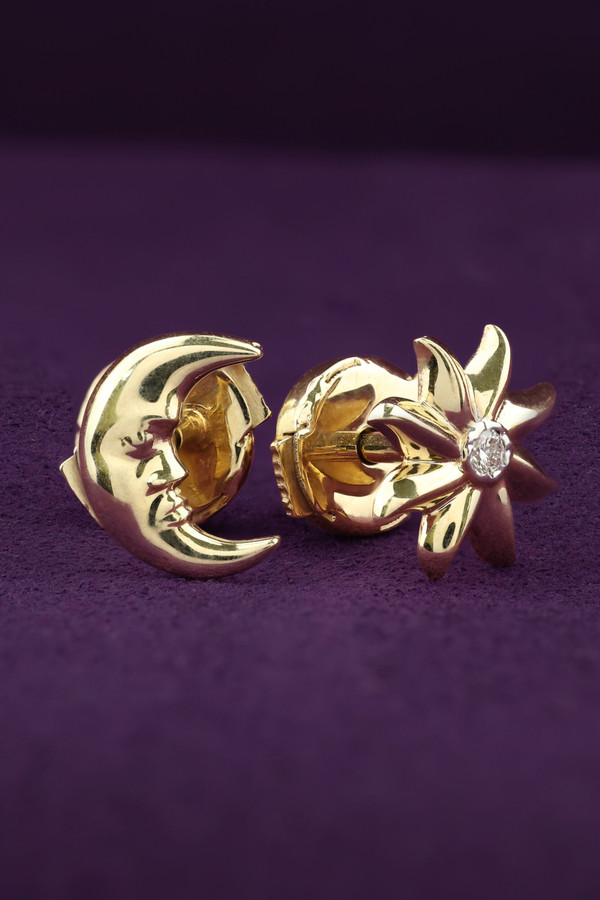 Серьги из лимонного золота c бриллиантами