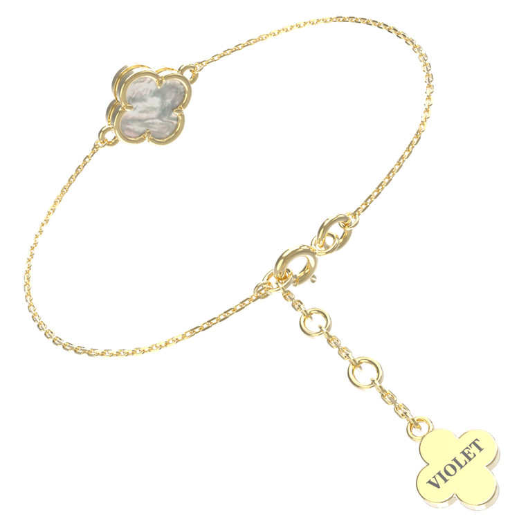 Браслет из лимонного золота c перламутром