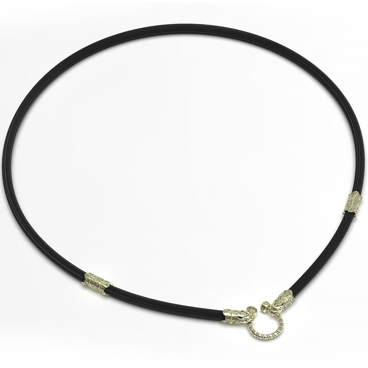 Шнурок шёлковый из зелёного золота c шёлковым шнурком