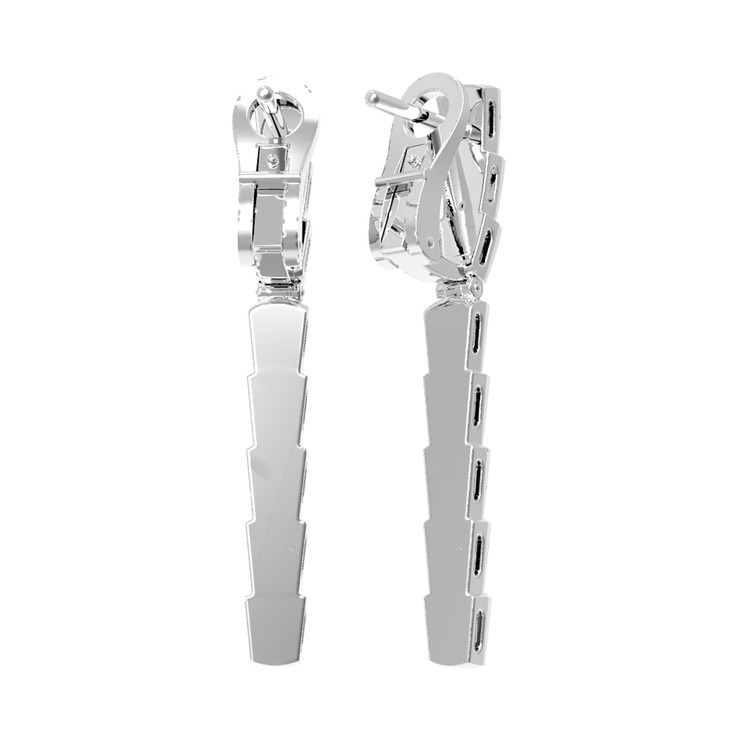 Серьги из белого золота c бриллиантами и ониксом