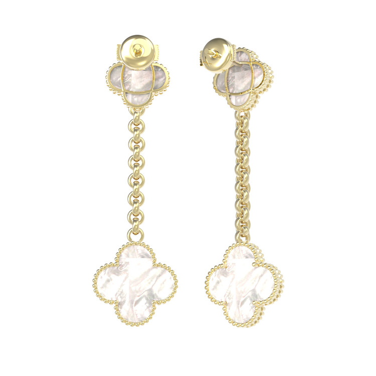 Серьги из лимонного золота c перламутром