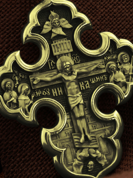 Крест из лимонного золота