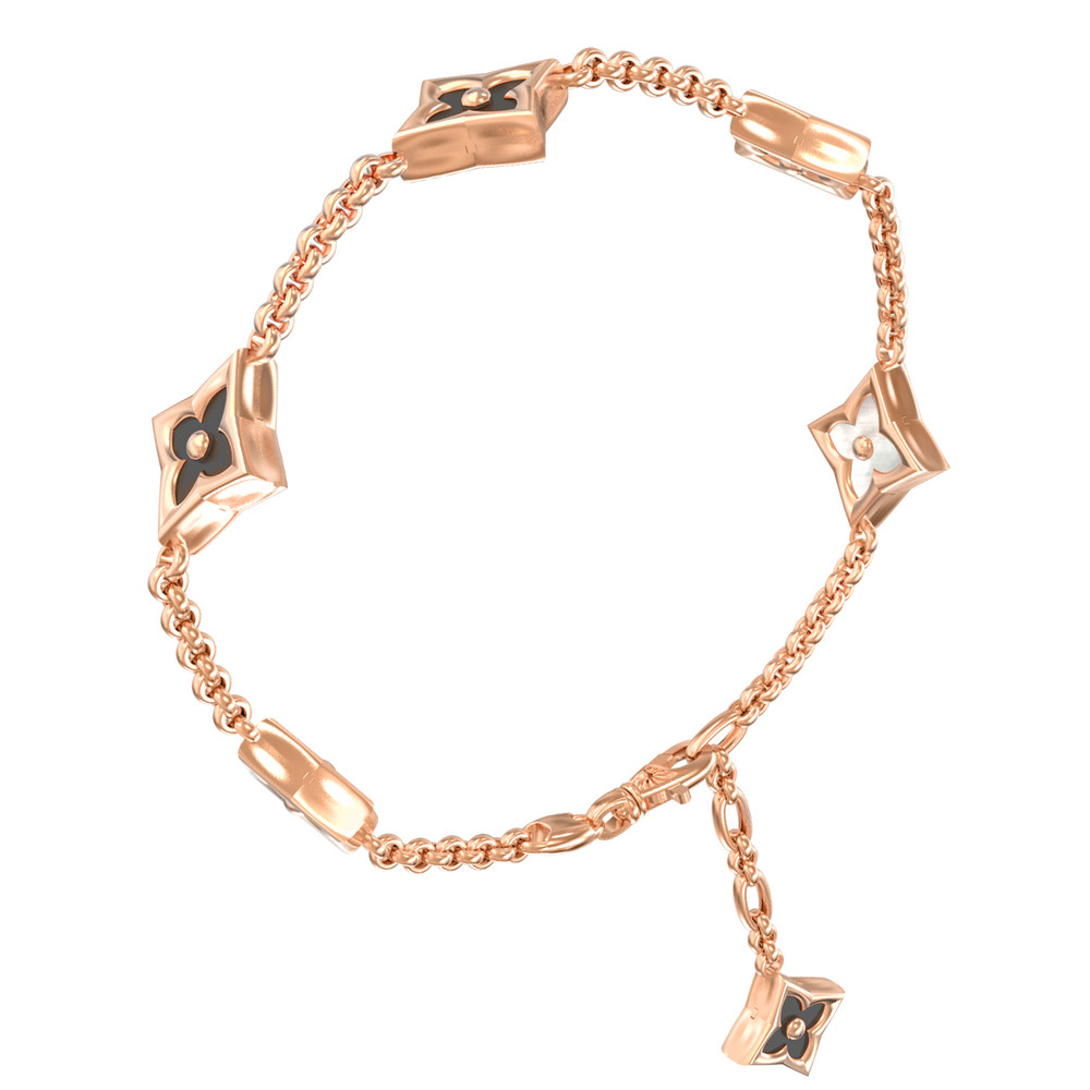 Браслет из золота c ониксом и перламутром