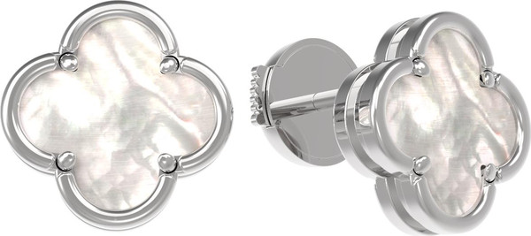 Серьги из белого золота c перламутром