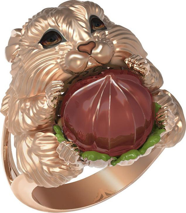 Кольцо из золота c эмалью