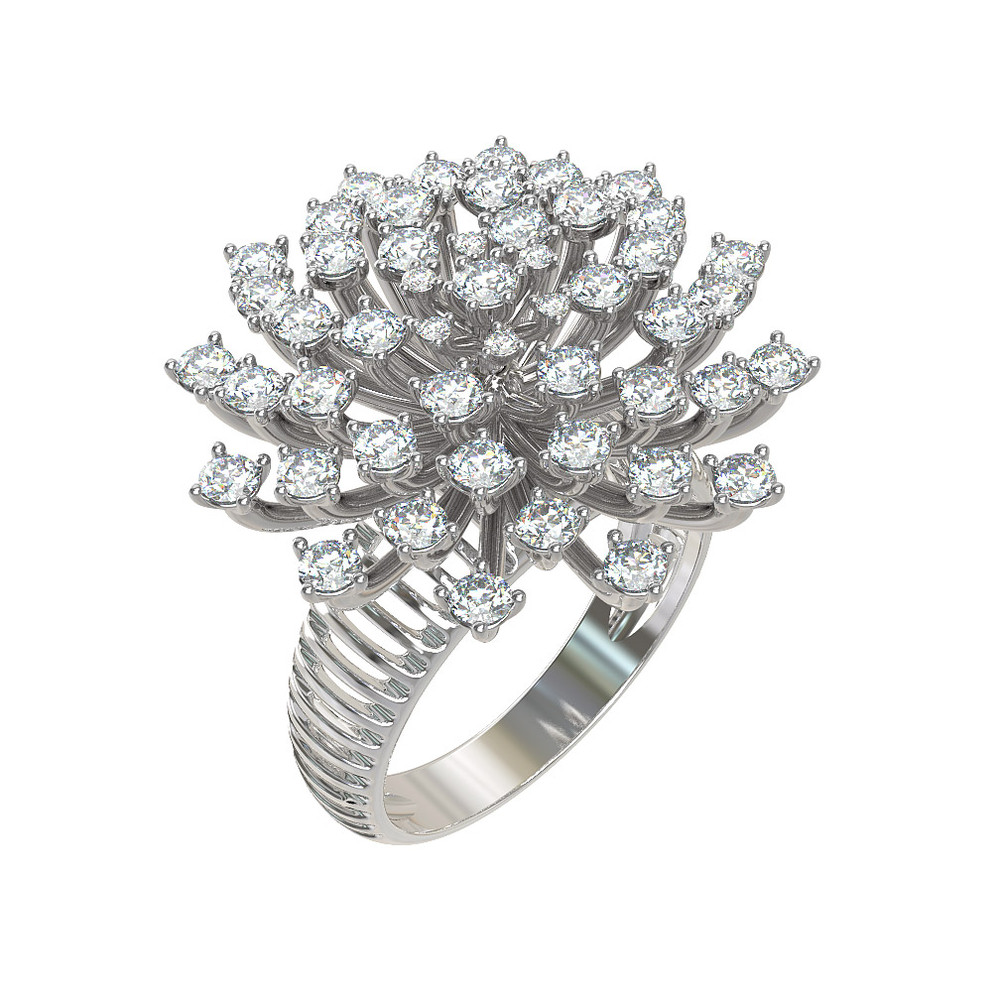 Кольцо из белого золота c бриллиантами