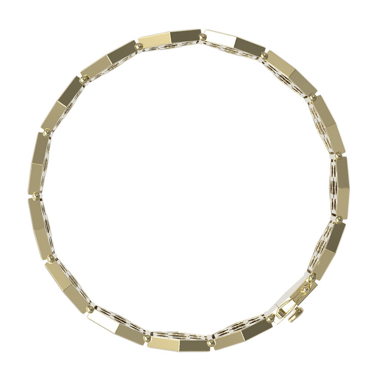 Браслет из лимонного золота c малахитом и перламутром