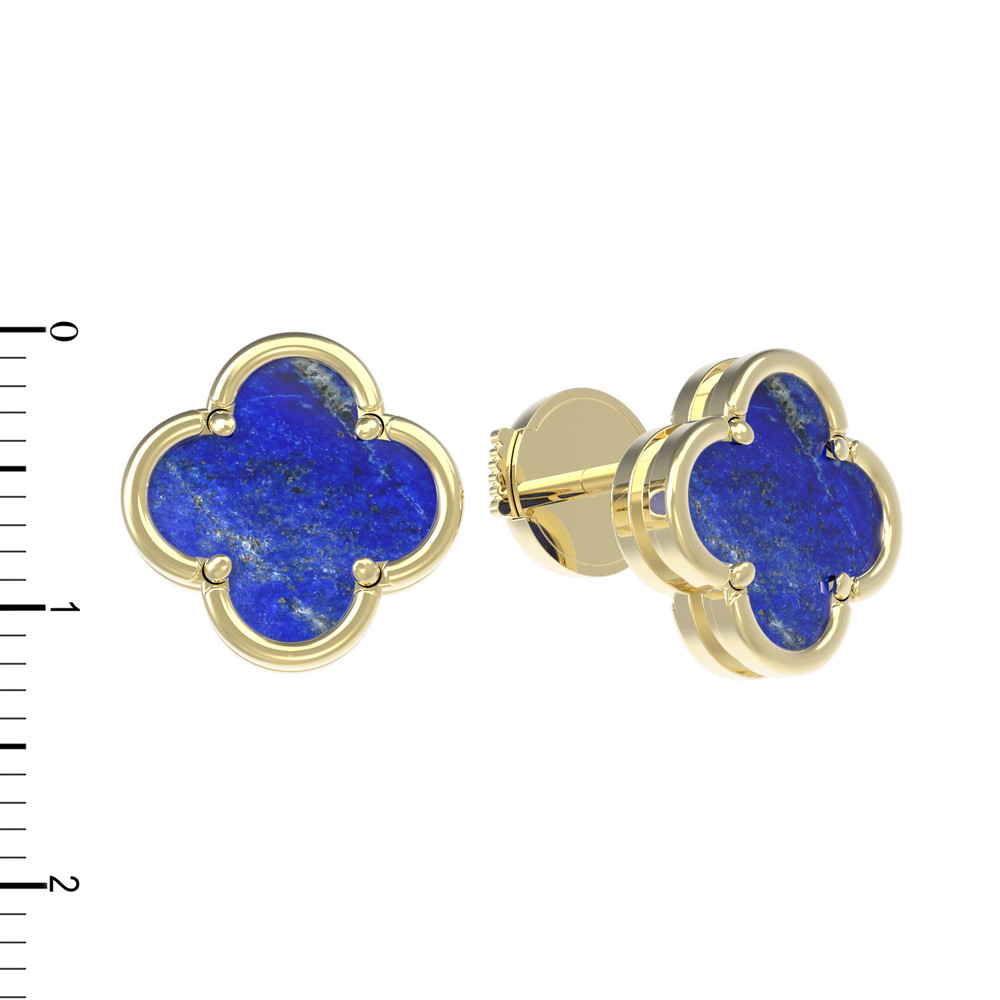 Серьги из лимонного золота c лазуритом