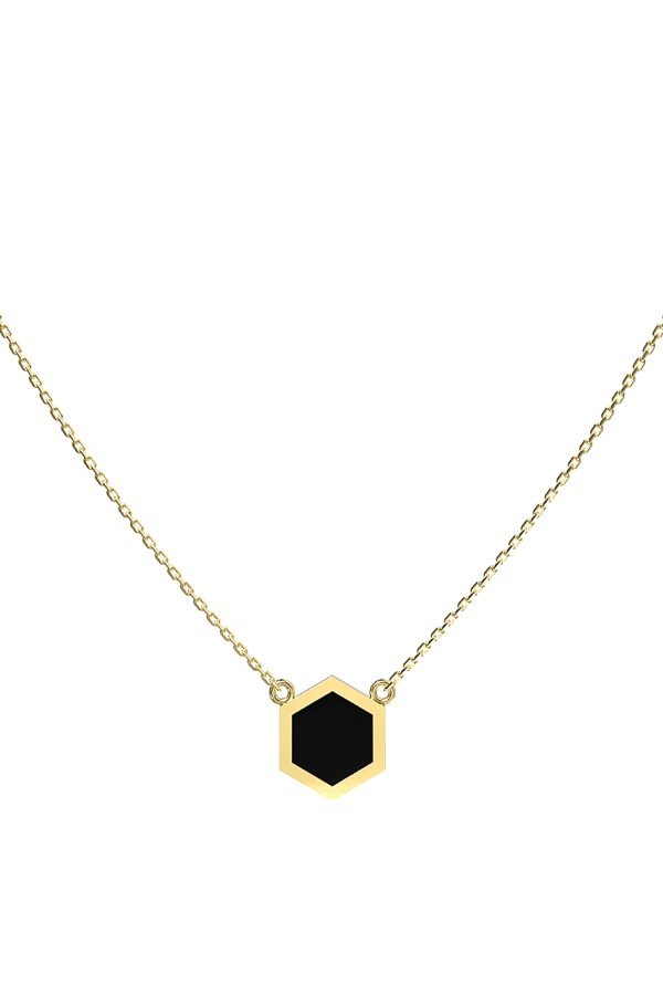 Колье из лимонного золота c ониксом