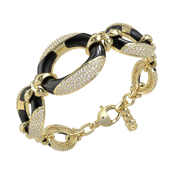 Браслет из лимонного золота c бриллиантами и ониксом