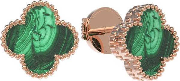 Серьги из золота c малахитом