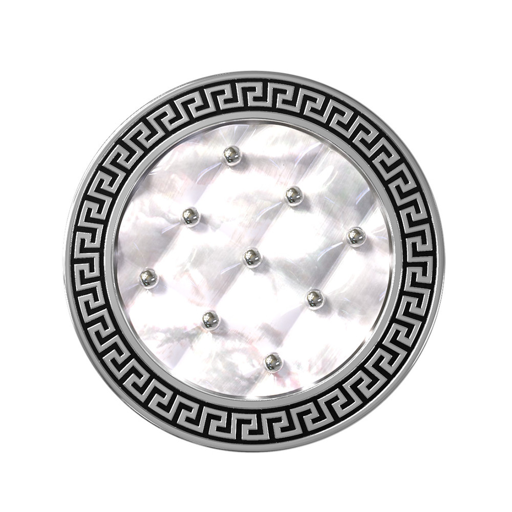 Кольцо из белого золота c эмалью и перламутром