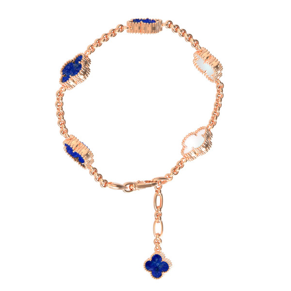 Браслет из золота c лазуритом и перламутром