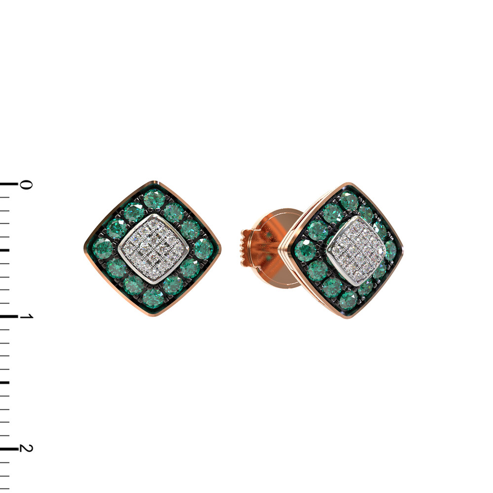 Серьги из золота c бриллиантами и изумрудом