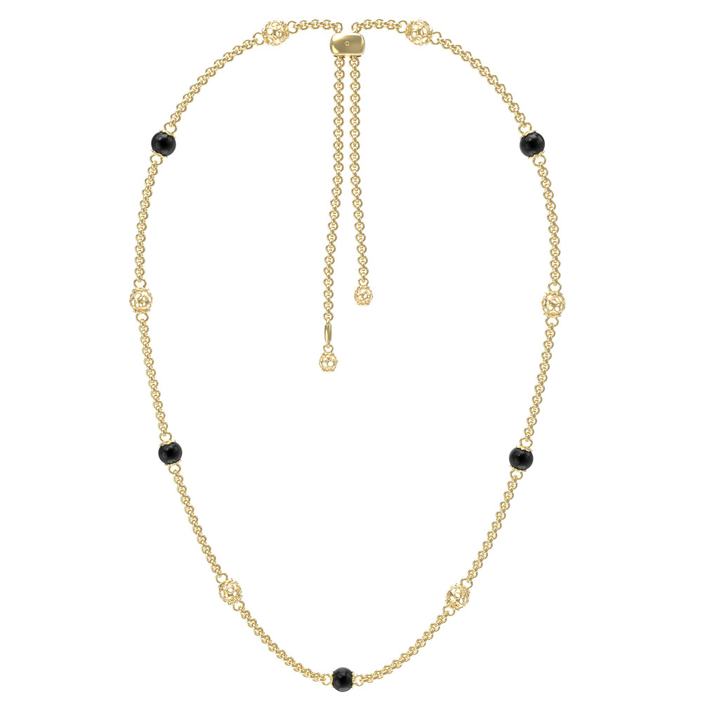 Колье из лимонного золота c ониксом