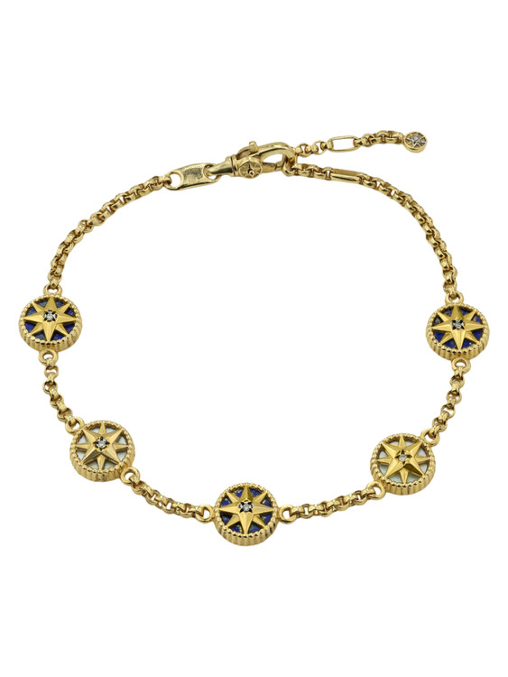 Браслет из лимонного золота c бриллиантами, лазуритом и перламутром