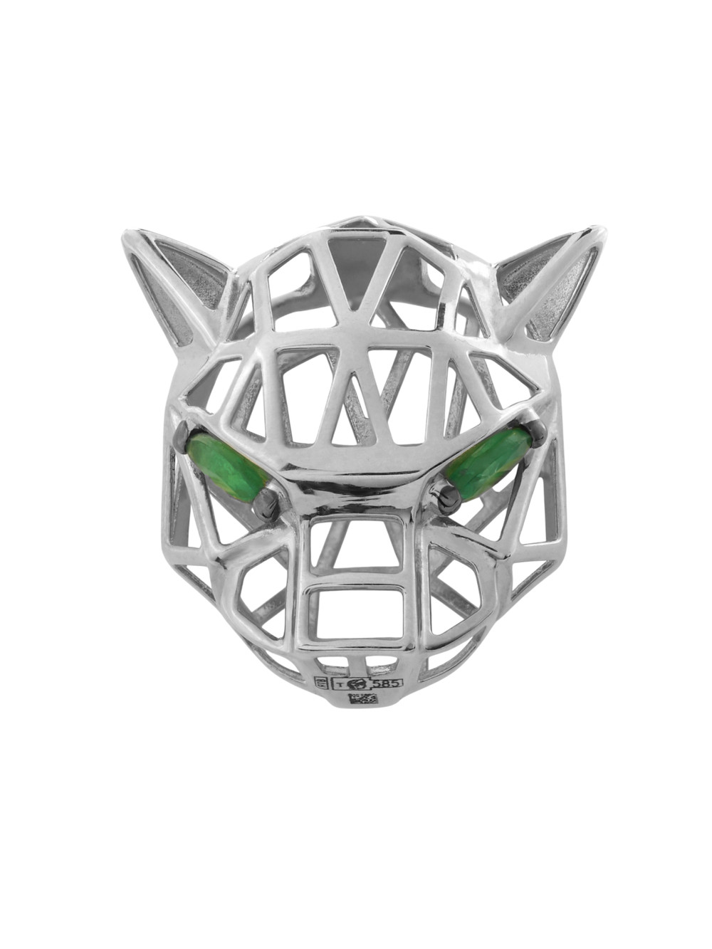 Подвеска из белого золота c изумрудом