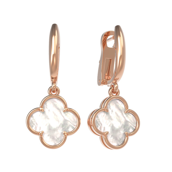 Серьги из золота c перламутром