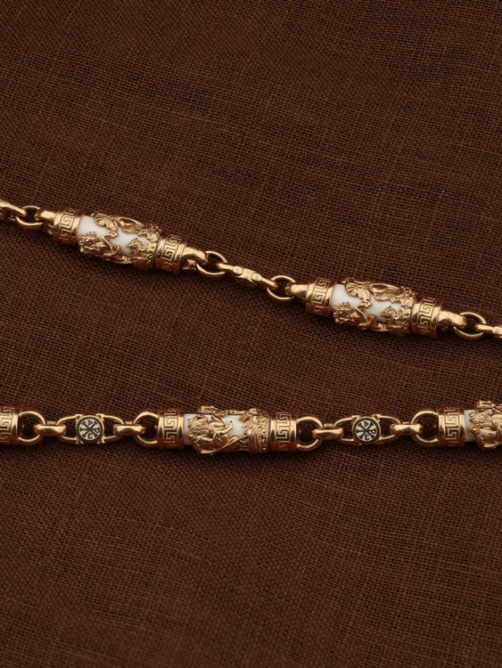 Цепь из золота c эмалью и бивнем мамонта