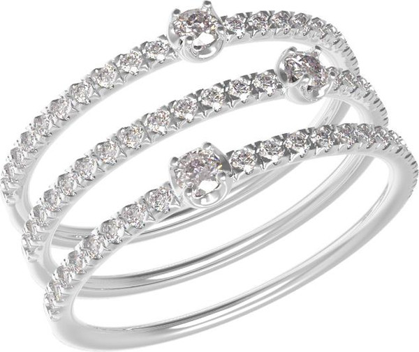 Кольцо из белого золота c бриллиантами