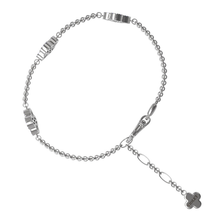 Браслет из белого золота c бриллиантами, ониксом и перламутром