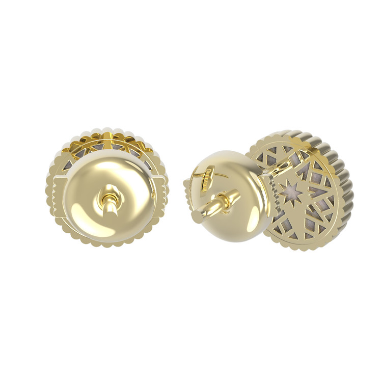 Серьги из лимонного золота c фианитом и перламутром