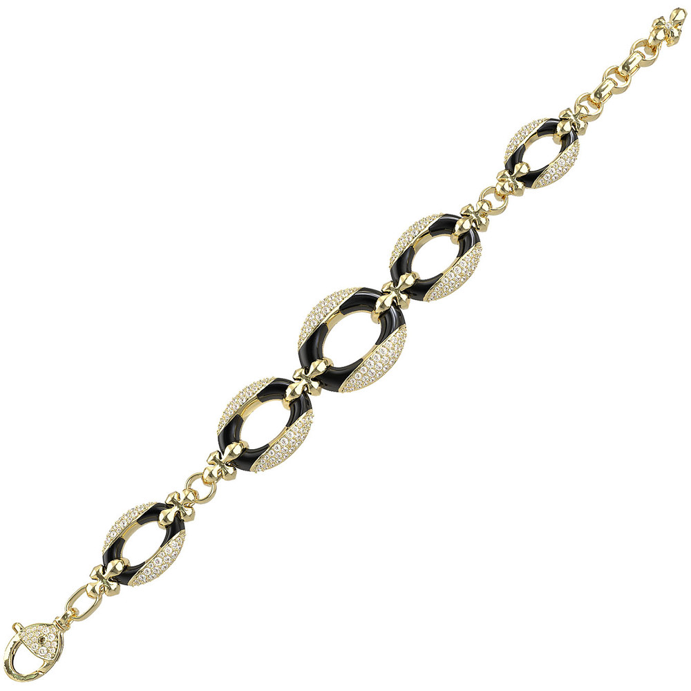 Браслет из лимонного золота c бриллиантами и ониксом