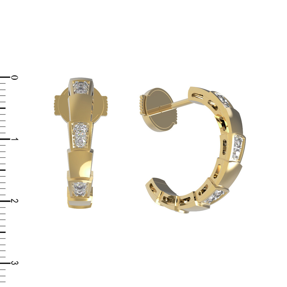 Серьги из лимонного золота c бриллиантами