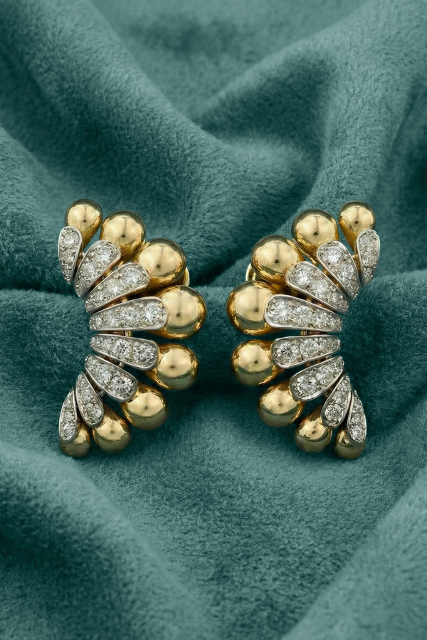 Серьги из лимонного золота c бриллиантами