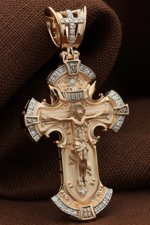 Крест из золота c бриллиантами