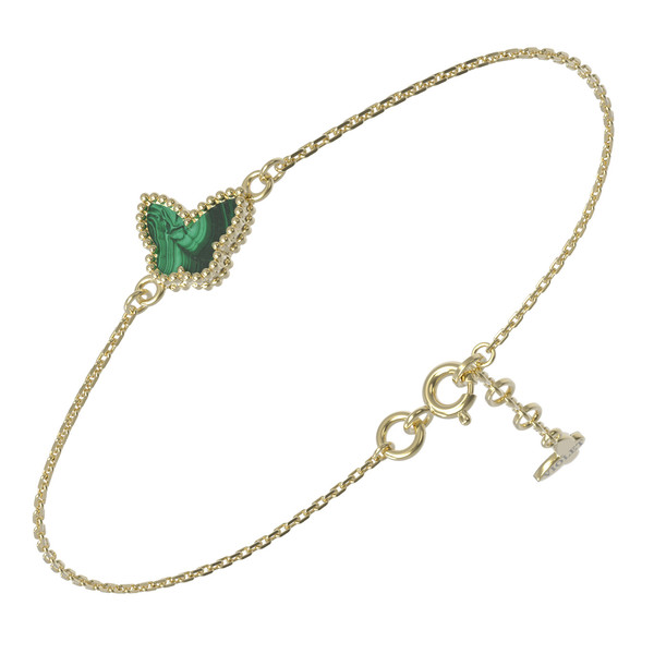 Браслет из лимонного золота c малахитом