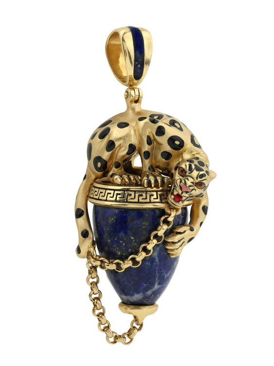 Подвеска из лимонного золота c эмаль и лазуритом