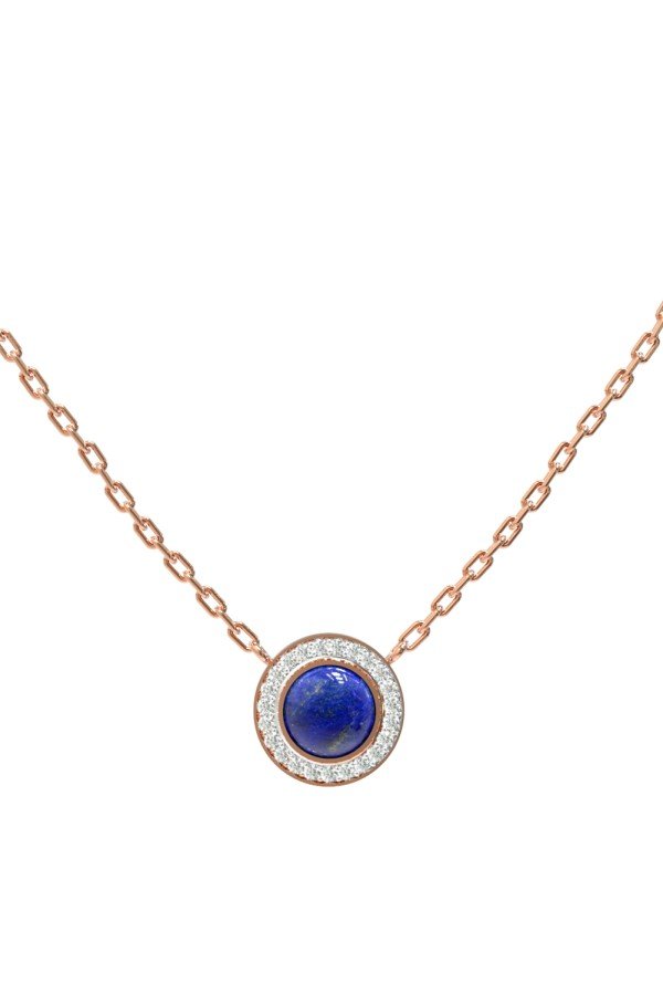 Колье из золота c бриллиантами и лазуритом