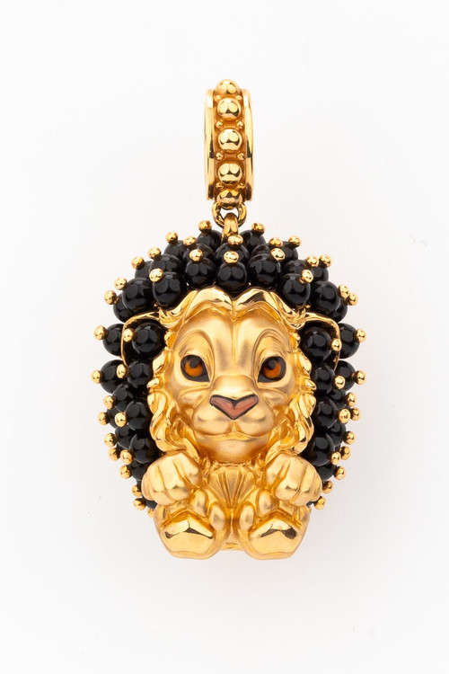 Подвеска из золота c эмаль и ониксом